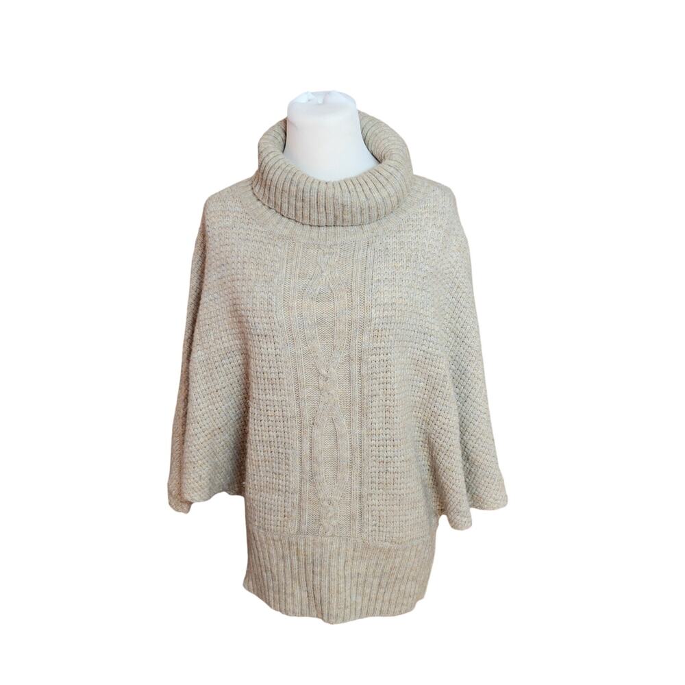 Kenar Poncho Cowl Neck Poncho Sweater
